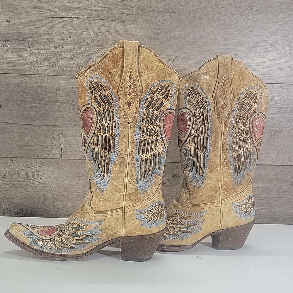 Corral Vintage Red Heart Western Boots Size 8.5 M - Picture 7 of 13
